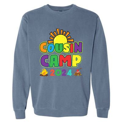 Cousin Camp 2024 Family Vacation Summer Camping Crew Cute Garment-Dyed Sweatshirt