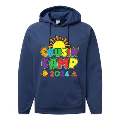 Cousin Camp 2024 Family Vacation Summer Camping Crew Cute Performance Fleece Hoodie