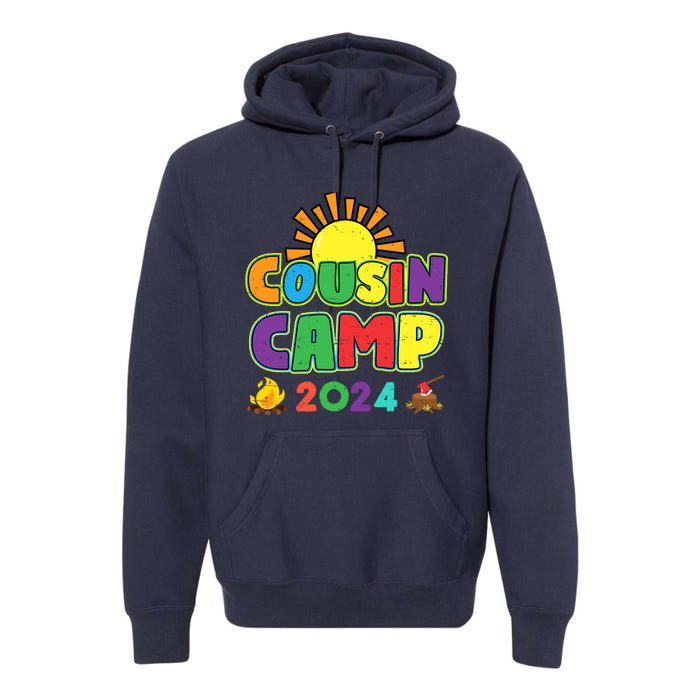 Cousin Camp 2024 Family Vacation Summer Camping Crew Cute Premium Hoodie