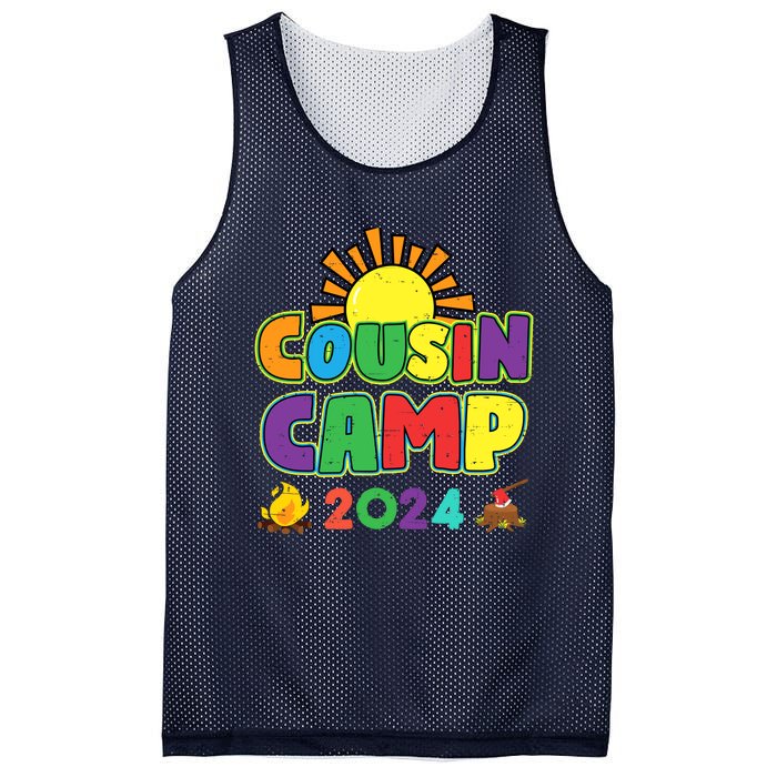 Cousin Camp 2024 Family Vacation Summer Camping Crew Cute Mesh Reversible Basketball Jersey Tank