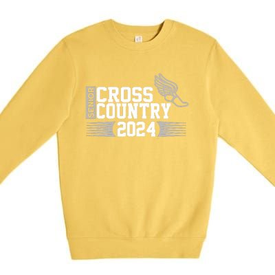 Cross Country 2024 Senior Running Team Grey Premium Crewneck Sweatshirt