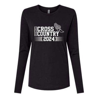 Cross Country 2024 Senior Running Team Grey Womens Cotton Relaxed Long Sleeve T-Shirt