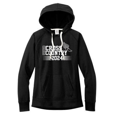 Cross Country 2024 Senior Running Team Grey Women's Fleece Hoodie