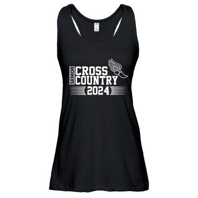 Cross Country 2024 Senior Running Team Grey Ladies Essential Flowy Tank