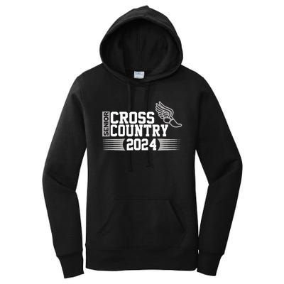 Cross Country 2024 Senior Running Team Grey Women's Pullover Hoodie