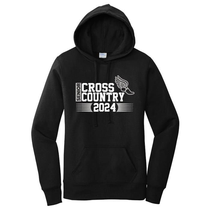 Cross Country 2024 Senior Running Team Grey Women's Pullover Hoodie