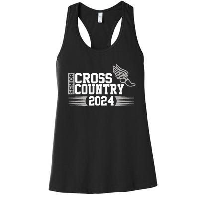 Cross Country 2024 Senior Running Team Grey Women's Racerback Tank