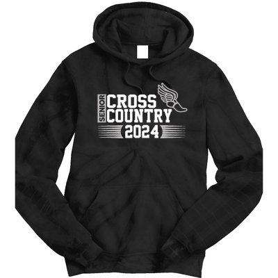 Cross Country 2024 Senior Running Team Grey Tie Dye Hoodie