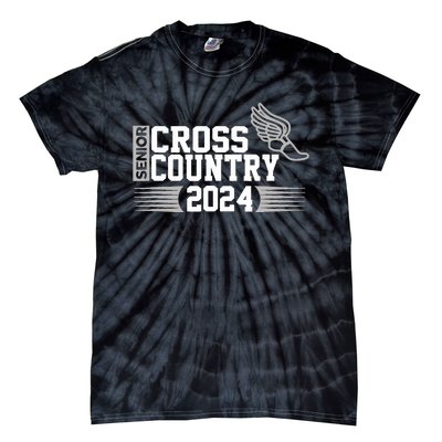 Cross Country 2024 Senior Running Team Grey Tie-Dye T-Shirt