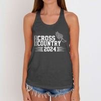 Cross Country 2024 Senior Running Team Grey Women's Knotted Racerback Tank