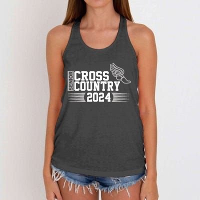 Cross Country 2024 Senior Running Team Grey Women's Knotted Racerback Tank