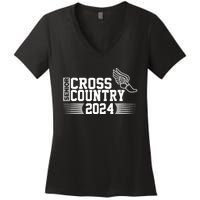 Cross Country 2024 Senior Running Team Grey Women's V-Neck T-Shirt