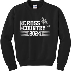 Cross Country 2024 Senior Running Team Grey Kids Sweatshirt