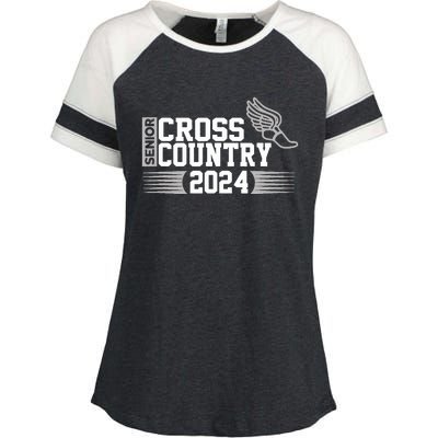 Cross Country 2024 Senior Running Team Grey Enza Ladies Jersey Colorblock Tee