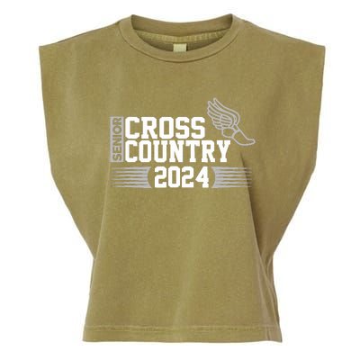 Cross Country 2024 Senior Running Team Grey Garment-Dyed Women's Muscle Tee