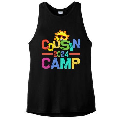 Cousin Camp 2024 Family Vacation Summer Camping Ladies PosiCharge Tri-Blend Wicking Tank