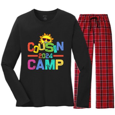 Cousin Camp 2024 Family Vacation Summer Camping Women's Long Sleeve Flannel Pajama Set 