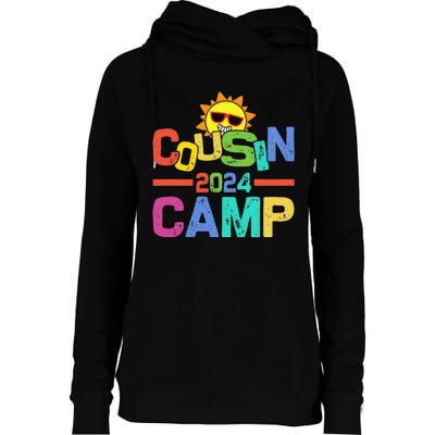 Cousin Camp 2024 Family Vacation Summer Camping Womens Funnel Neck Pullover Hood