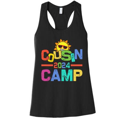 Cousin Camp 2024 Family Vacation Summer Camping Women's Racerback Tank