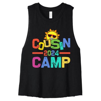 Cousin Camp 2024 Family Vacation Summer Camping Women's Racerback Cropped Tank