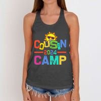 Cousin Camp 2024 Family Vacation Summer Camping Women's Knotted Racerback Tank