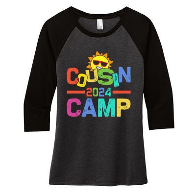 Cousin Camp 2024 Family Vacation Summer Camping Women's Tri-Blend 3/4-Sleeve Raglan Shirt