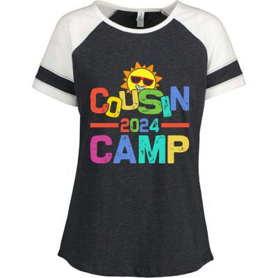 Cousin Camp 2024 Family Vacation Summer Camping Enza Ladies Jersey Colorblock Tee