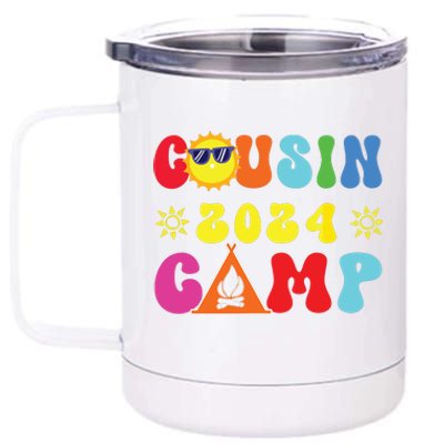 Cousin Camp 2024 Family Vacation Summer Camping Crew Match 12 oz Stainless Steel Tumbler Cup