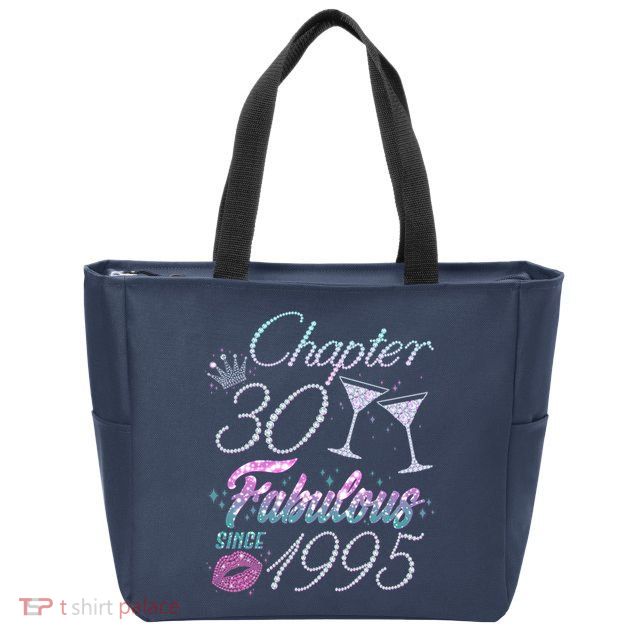 Cute Chapter 30th Birthday Fabulous Since 1995 Zip Tote Bag