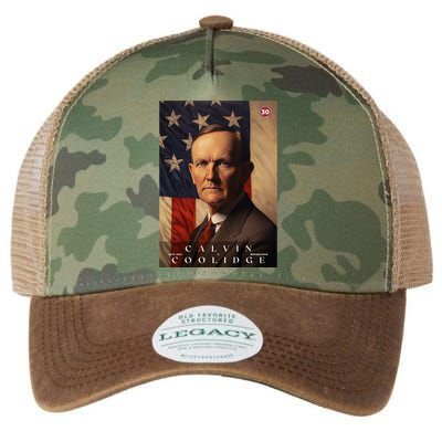 Calvin Coolidge 30th President Of The United States Portrait Legacy Tie Dye Trucker Hat