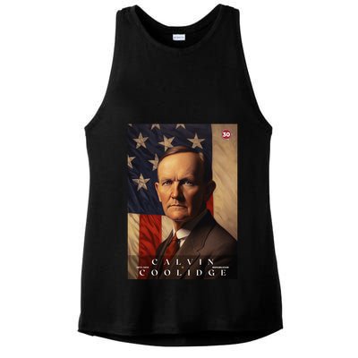 Calvin Coolidge 30th President Of The United States Portrait Ladies PosiCharge Tri-Blend Wicking Tank