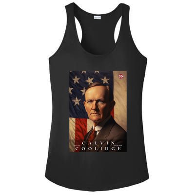 Calvin Coolidge 30th President Of The United States Portrait Ladies PosiCharge Competitor Racerback Tank