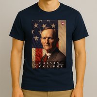 Calvin Coolidge 30th President Of The United States Portrait T-Shirt