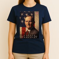 Calvin Coolidge 30th President Of The United States Portrait T-Shirt