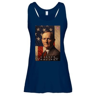 Calvin Coolidge 30th President Of The United States Portrait Ladies Essential Flowy Tank