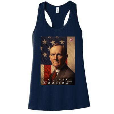 Calvin Coolidge 30th President Of The United States Portrait Womens Tank Top