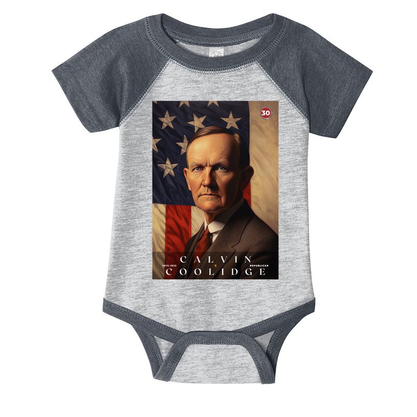 Calvin Coolidge 30th President Of The United States Portrait Infant Baby Jersey Bodysuit