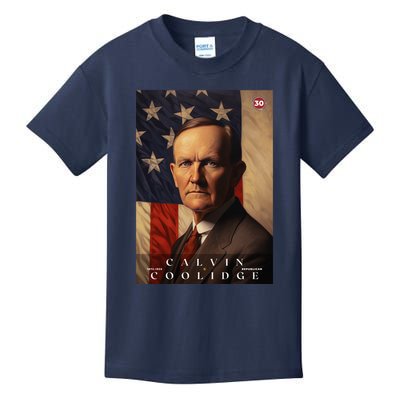 Calvin Coolidge 30th President Of The United States Portrait Kids T-Shirt