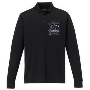 Cute Chapter 30th Birthday Fabulous Since 1994 Performance Long Sleeve Polo