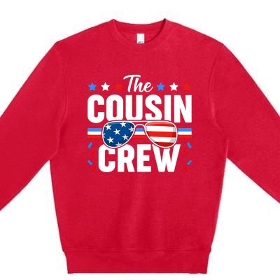 Cousin Crew 4th Of July Patriotic American Family Matching Premium Crewneck Sweatshirt