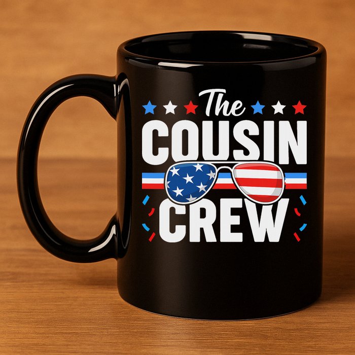 Cousin Crew 4th Of July Patriotic American Family Matching 11oz C Handle Ceramic Mug