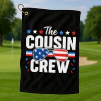 Cousin Crew 4th Of July Patriotic American Family Matching Golf Towel