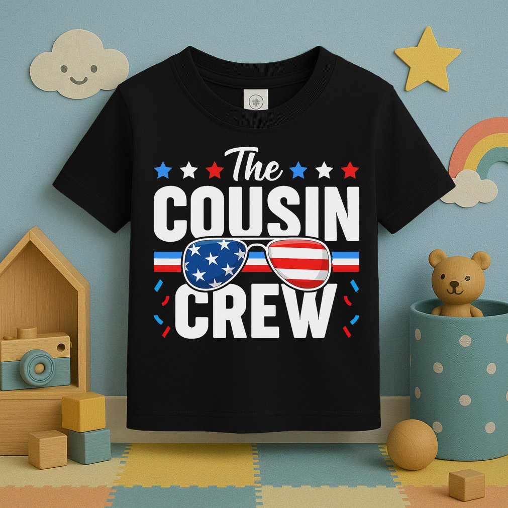Cousin Crew 4th Of July Patriotic American Family Matching Toddler T-Shirt