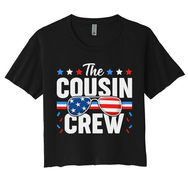 Cousin Crew 4th Of July Patriotic American Family Matching Crop Top