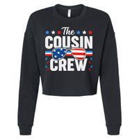 Cousin Crew 4th Of July Patriotic American Family Matching Cropped Pullover Crew