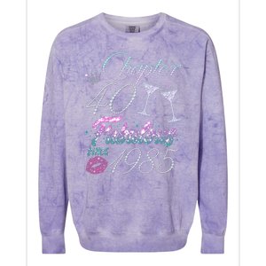 Cute Chapter 40th Birthday Fabulous Since 1985 Colorblast Crewneck Sweatshirt