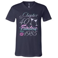 Cute Chapter 40th Birthday Fabulous Since 1985 V-Neck T-Shirt