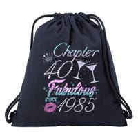 Cute Chapter 40th Birthday Fabulous Since 1985 Drawstring Bag