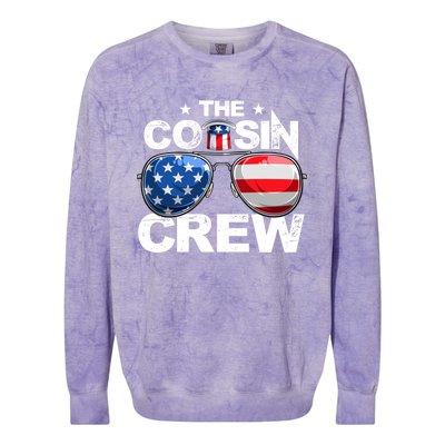 Cousin Crew 4th Of July Us American Flag Family Matching Usa Great Gift Colorblast Crewneck Sweatshirt