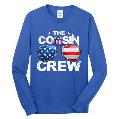 Cousin Crew 4th Of July Us American Flag Family Matching Usa Great Gift Tall Long Sleeve T-Shirt